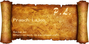 Prasch Lajos névjegykártya